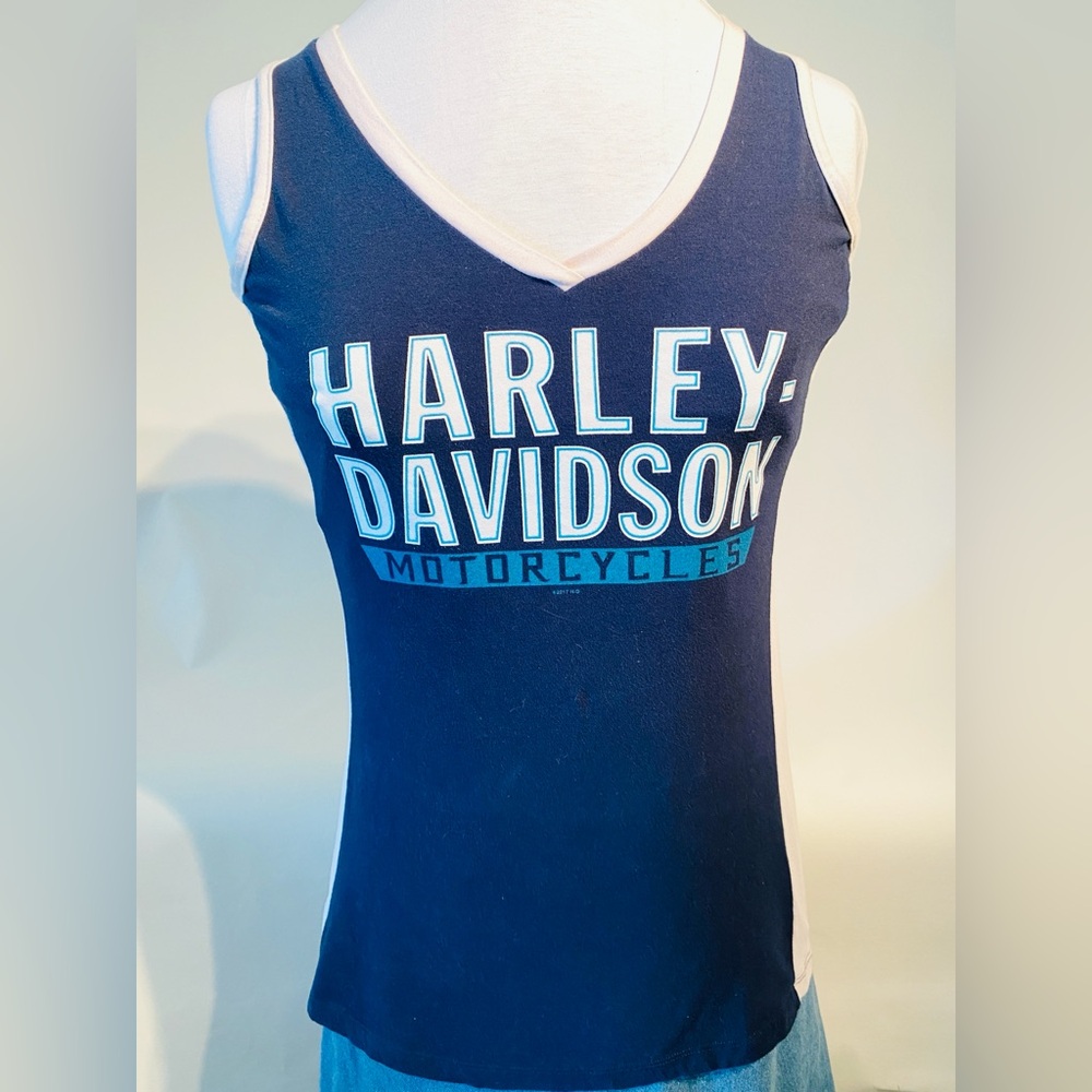 Harley-Davidson Navy Logo V-Neck Tank Top